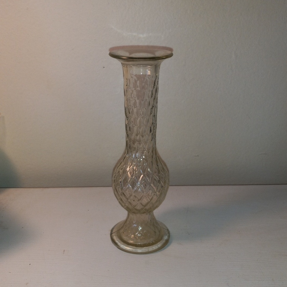 Vintage E.O.Brody USA 🇺🇸 diamond design flower bud vase